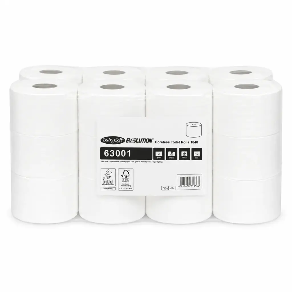 Papier Toilette Coreless BulkySoft 63001 Evolution 2 Plis 36 Rouleaux