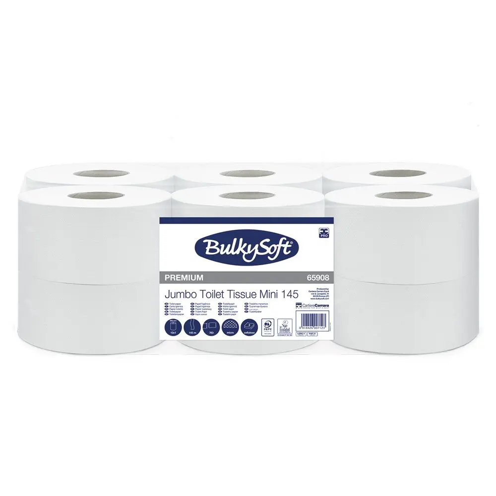 Papier toilette Mini-Jumbo BulkySoft 65908 2 plis 12 rouleaux