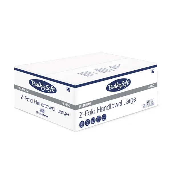 Zigzag handdoekpapier BulkySoft Premium 23,5x24 cm 2 lagen Z-vouw 83400