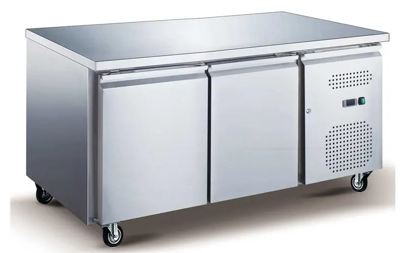 Table refrigeree inox positive 2 portes – 0/+8°C – GN 1/1