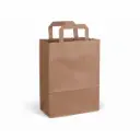Tragetasche Kraft-Papier recycelt, 70g, 22 x 11 x 28 cm, flache Griffe 250 Stück