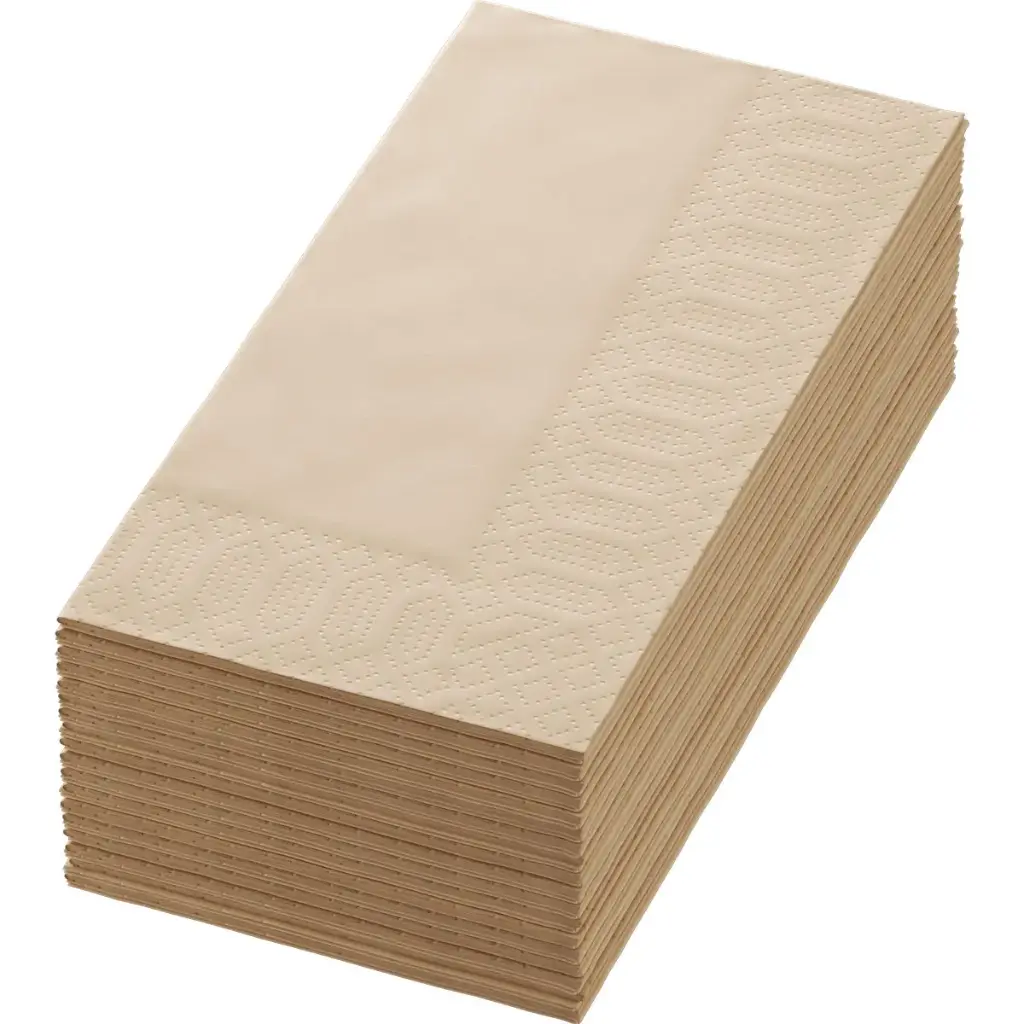 Tissue-Servietten 40x40 cm 3-lagig Falzung 1/8 1250 Stk. Natural Brown