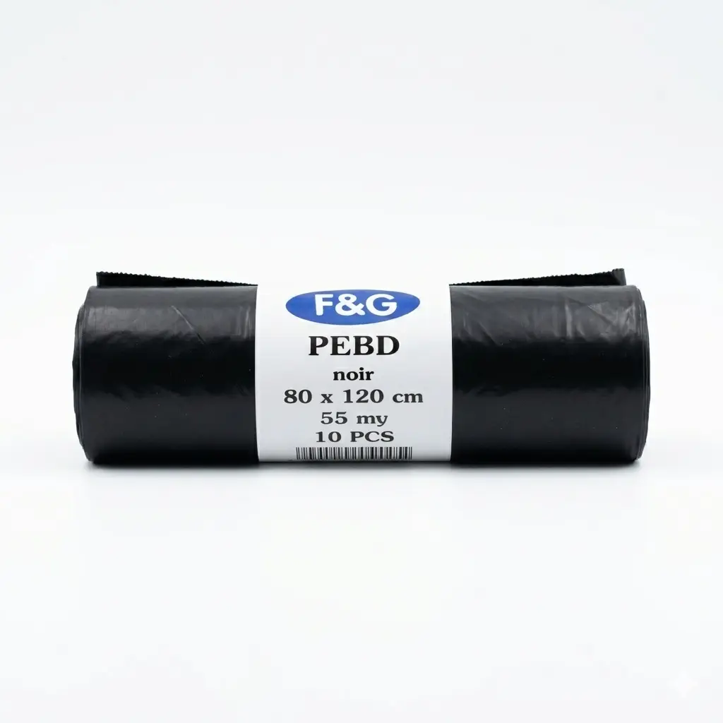 Black bin liners 120L 80x120cm LDPE - 55 Microns - 100PCS