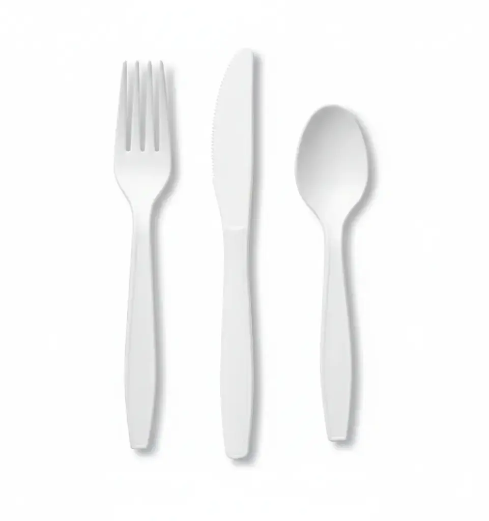 White reusable PP knives 20x50pcs
