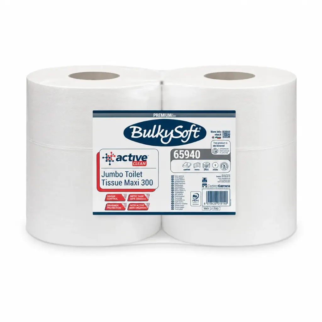 Toilettenpapier Maxi-Jumbo BulkySoft Active-Clean 2-lagig — 6 Rollen
