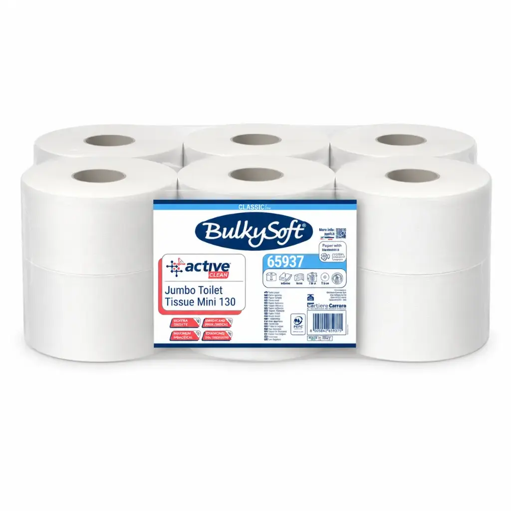 Toilet Paper Mini-Jumbo BulkySoft Active-Clean 2-Ply — 12 Rolls