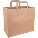 Sac bretelles papier Kraft recyclé, 70 gr, 32 x 21 x 30 cm, poignée plate 250PCS